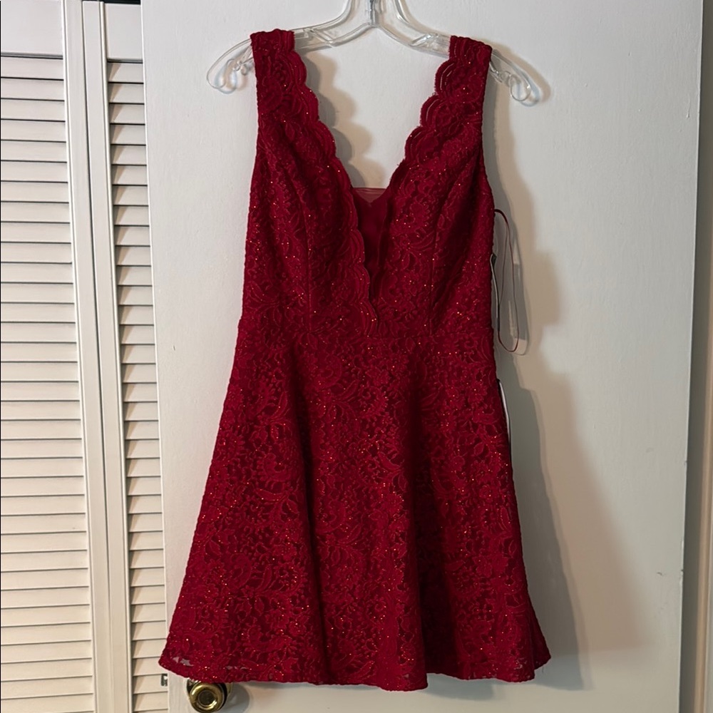 Elegant Red Lace Dress